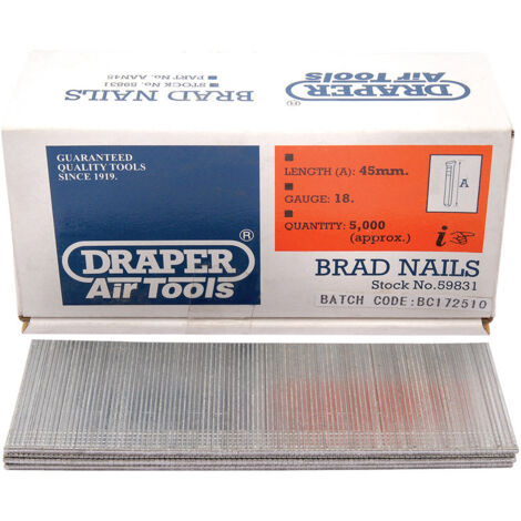 Draper 45mm Brad Nails (5000) (59831)