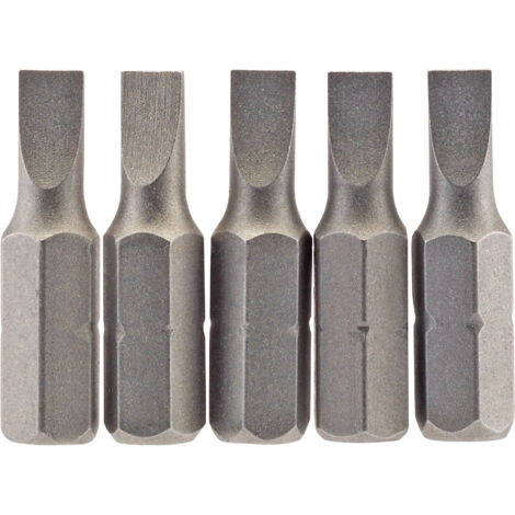 Draper 5-Piece 25mm and 4.5mm Plain Slot E-Shank Insert Bits Set – 1/4" Hex Drive