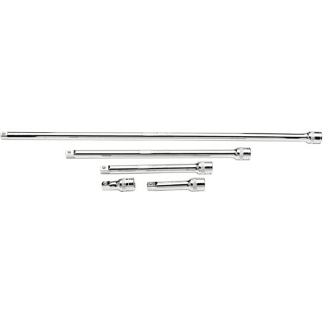 Draper 5-Piece 3/8-Inch Drive Extension Bar Set in Polished Chrome