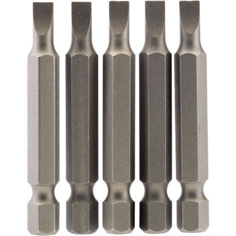 Draper 5-Piece 50mm and 4.5mm Plain Slot E-Shank Insert Bits Set – 1/4" Hex Drive