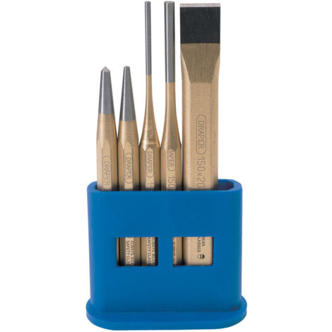 Draper 5-Piece Chisel and Punch Set (Model 13042) – Durable Hand Tools for Carpentry and Metalworking