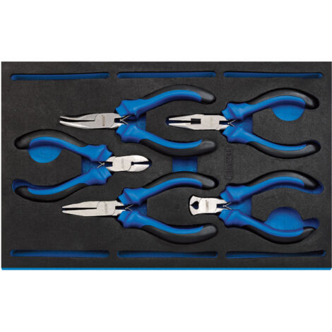 Draper 5-Piece Precision Pliers Set with 1/4 Drawer EVA Insert Tray