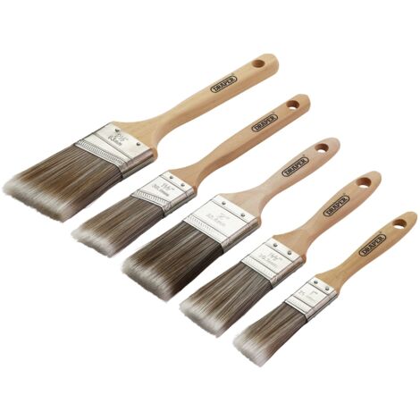 Draper 5-Piece Professional Wood Handle Paint Brush Set for Interior and Exterior Painting