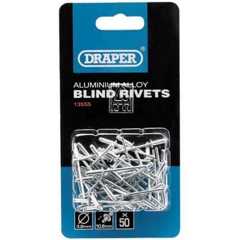 Draper 50-Pack 3.2mm x 10.8mm Blind Rivets for Fastening and Assembly