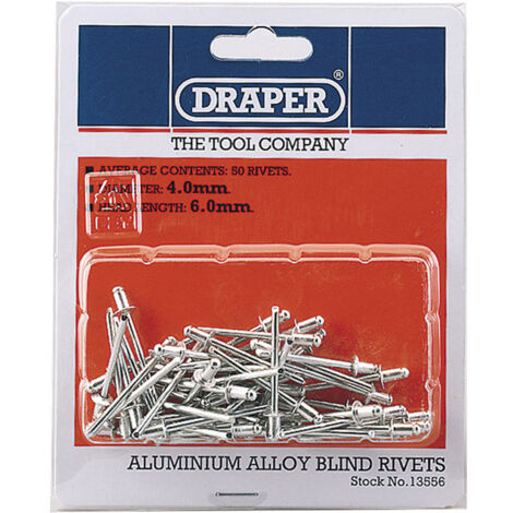 Draper 50-Pack 4mm x 5.6mm Blind Rivets for Fastening and Assembly
