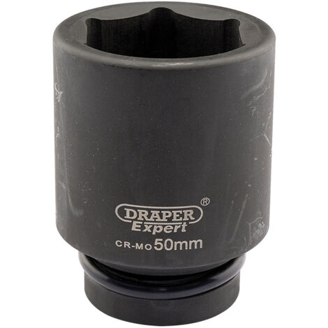 Draper 50mm Hi-Torq Metric Deep Impact Socket (1/2" Square Drive) – 1 Inch Deep Socket for Heavy-Duty Impact Wrench Use