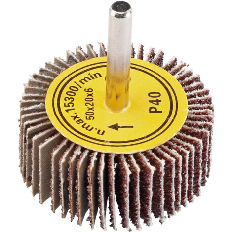Draper 50mm x 20mm Abrasive Flap Wheel with 40 Grit for Grinding and Finishing Applications (Model 76456)