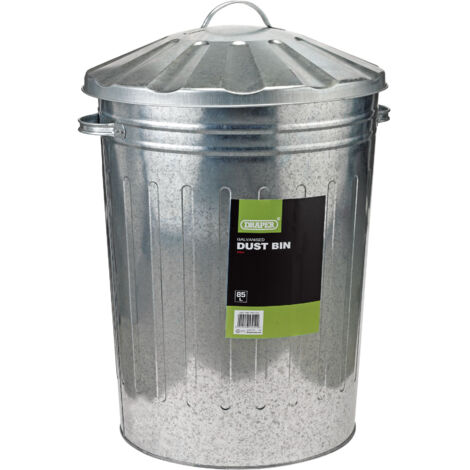Draper 53254 Galvanised Steel Dust Bin with 85L Capacity for Durable Waste Storage
