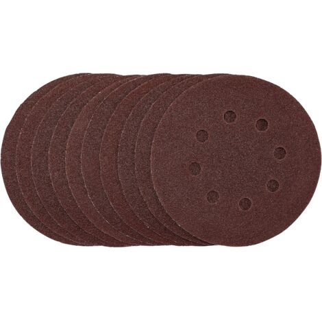 Draper 54755 125mm Hook & Loop Sanding Discs, 80 Grit, Pack of 10