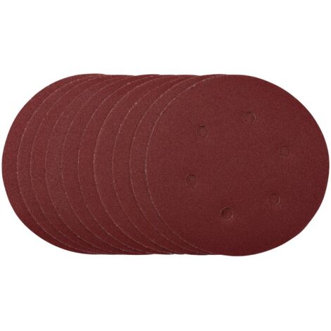 Draper 54948 150mm Hook & Loop Sanding Discs, 120 Grit, Pack of 10