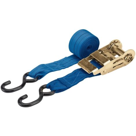 Draper 5.4M (17.7ft) 1000kg (2204lb) Ratchet Tie Down Straps with 50mm (2in) Width – Heavy-Duty Ratcheting Cargo Straps Model 60958