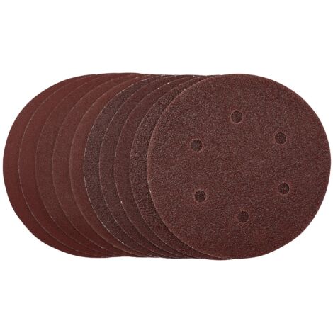 Draper 55069 150mm Hook & Loop Sanding Discs – Assorted Grit, Pack of 10