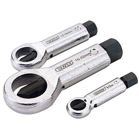 Draper 55108 - Set da 3 pezzi per rimuovere i dadi da 9 a 22 mm