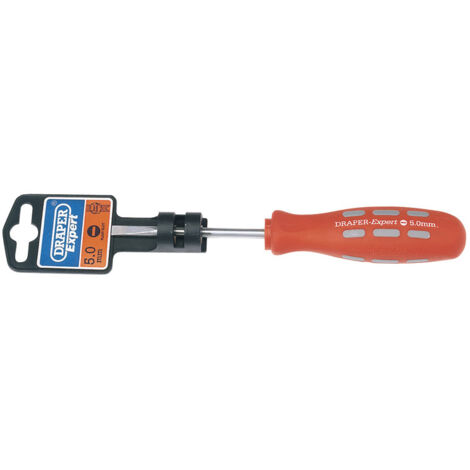 Draper 5mm x 75mm Plain Slot Parallel Tip Mechanics Screwdriver (Display Packed) (55494)