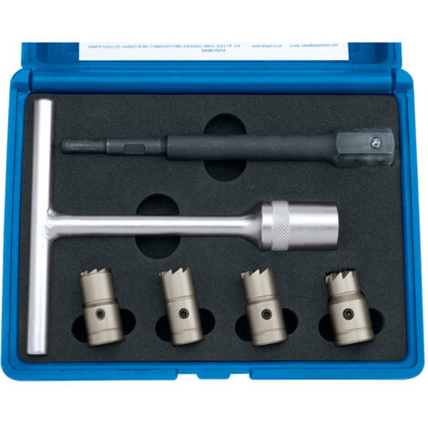 Draper 6-Piece Diesel Injector Seat Cutter Set (Model 30823) for Precise Diesel Injector Seat Reconditioning