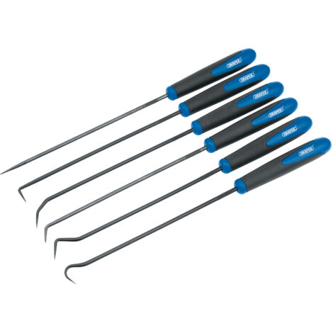 Draper 6-Piece Extra Long Hook and Lock Picking Set, 24 cm, Blue