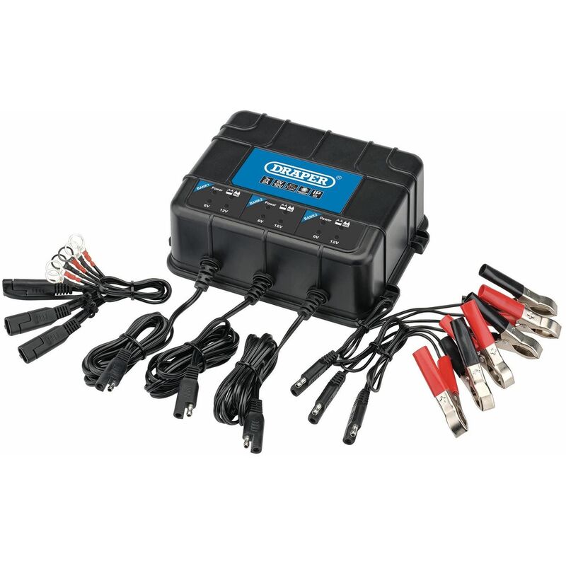 Draper 53172 6V/12V 3 Bank Charger Station