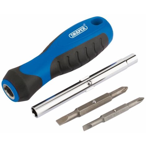 Draper 63672 6-in-1 Multi-Function Screwdriver Set with Interchangeable Bits