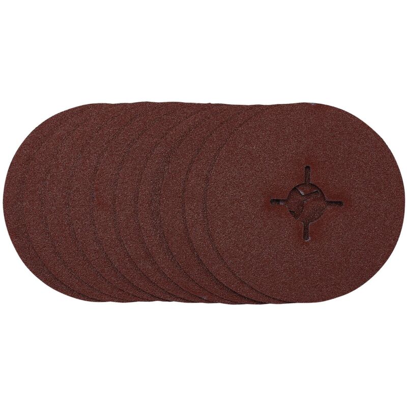 Draper Fibre Sanding Discs, 115mm, 60 Grit, (Pack of 10) (68493)