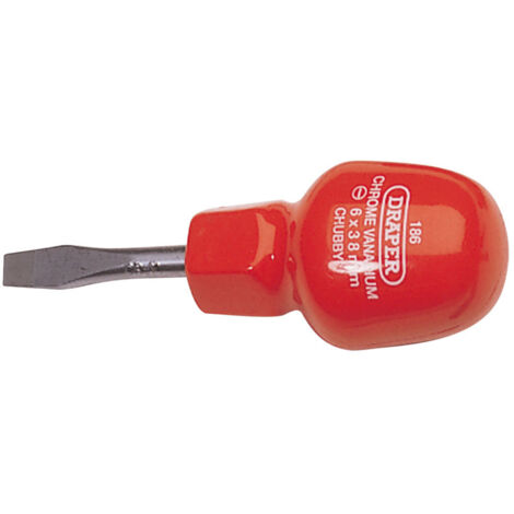 Draper 6mm x 38mm Plain Slot Cabinet Pattern Chubby Screwdriver (14095)