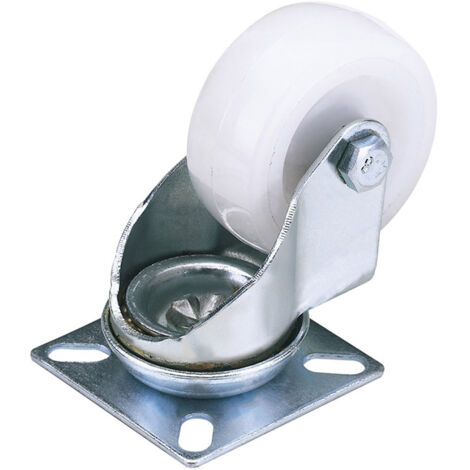 Draper 75mm Diameter Nylon Swivel Plate Castor with 70kg Safe Working Load