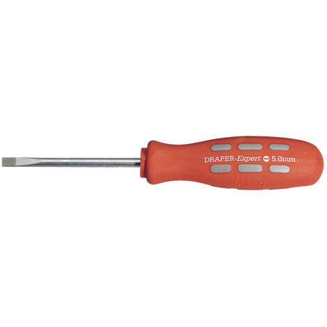 Draper 75mm x 5.0mm Plain Slot Parallel Tip Mechanics Screwdriver (Sold Loose) (67852)