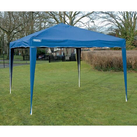 Draper 76940 Blue 3m x 3m Concertina Gazebo Garden Party Shelter Canopy Roof