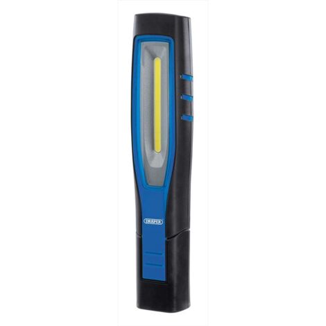 Draper 7W COB/SMD LED Rechargeable Inspection Work Light – 700 Lumens, Blue, Includes USB Cable and Charger