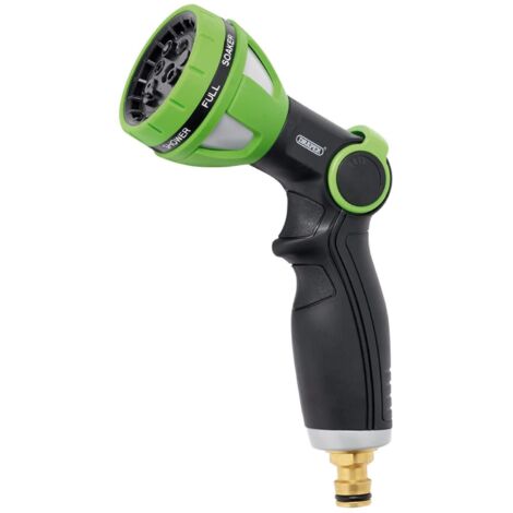 Draper 8-Pattern Garden Spray Gun with Thumb Control and Rubberized Grip (Model 19722)