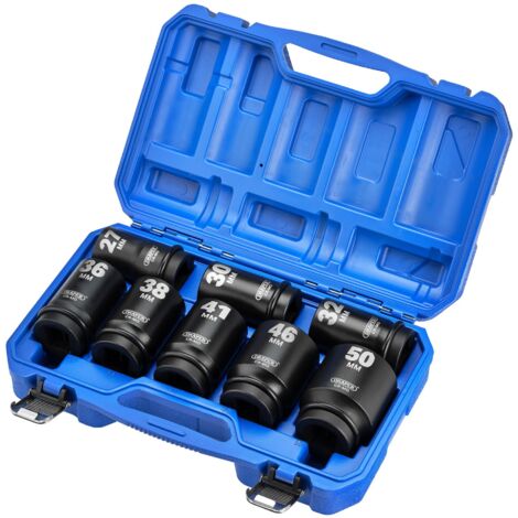 Draper 8-Piece 1-Inch Square Drive Deep Impact Socket Set – Metric Deep Impact Socket Set for Heavy-Duty Automotive and Industrial Use
