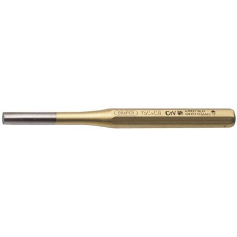 Draper 8 x 150mm Octagonal Parallel Pin Punch with Ground Tip and Tempered Head – Model 51710