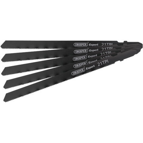 Draper 81732130mm DT318A Expert Jigsaw Blades Set – Black, 5-Piece Pack