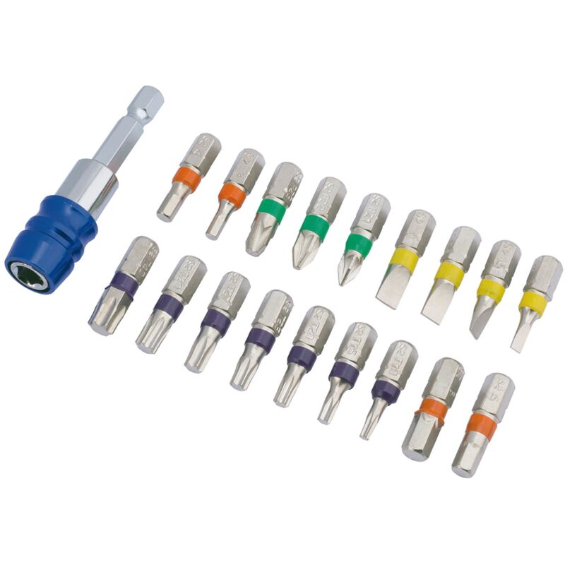 Draper 19PC screwdriver bit set 82402 Coloured Screwdriver Bit Set (19 Piece)