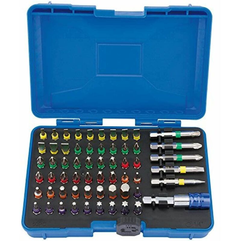 Draper Coloured Screwdriver Bit Set (60 piece) (82405)