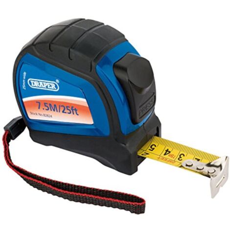 Draper 82824 - Metro a nastro professionale, 7,5 m, nero e 7,5 m