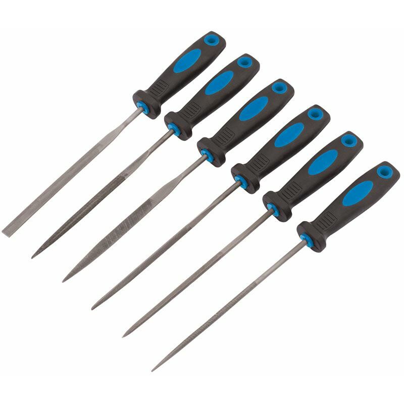 150mm Soft Grip Needle File Set (6 Piece) (83480) - Draper