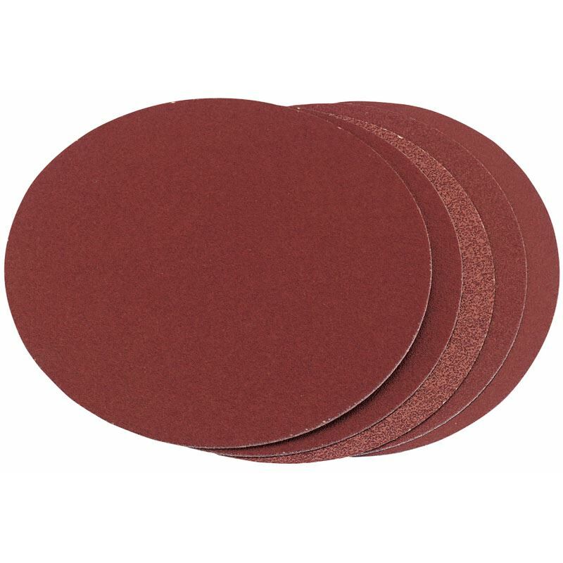 Five Assorted Grit Aluminium Oxide Sanding Discs (150mm) (83860) - Draper