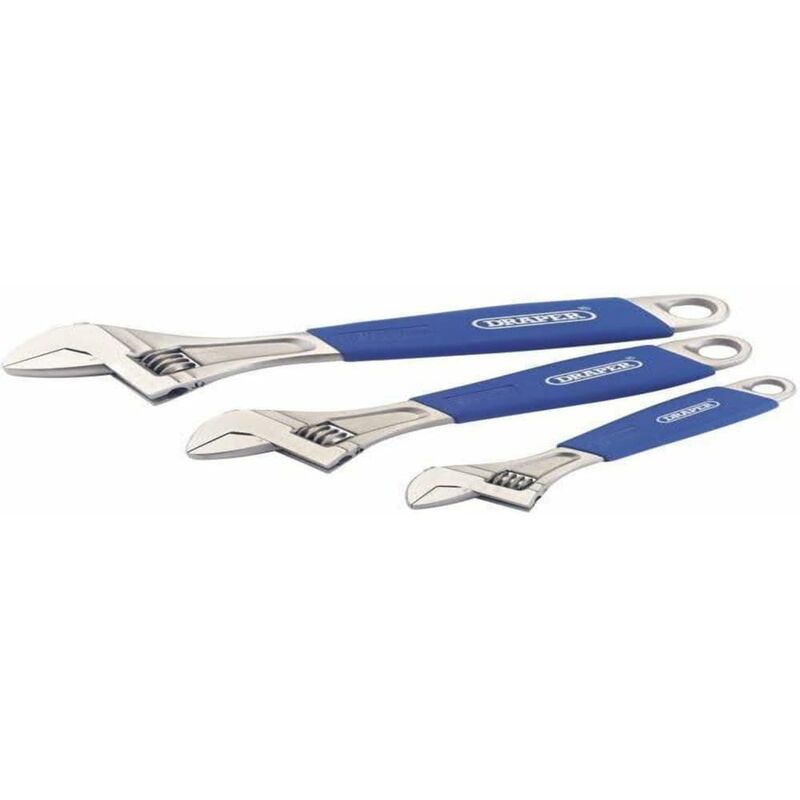 Image of 88598 3 Pce Soft Grip Adjustable Wrench Set - Draper