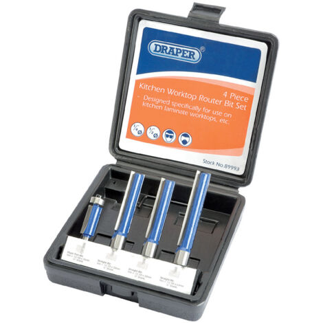 Draper 89993 Extra Long Router Bit Set (4 Piece)