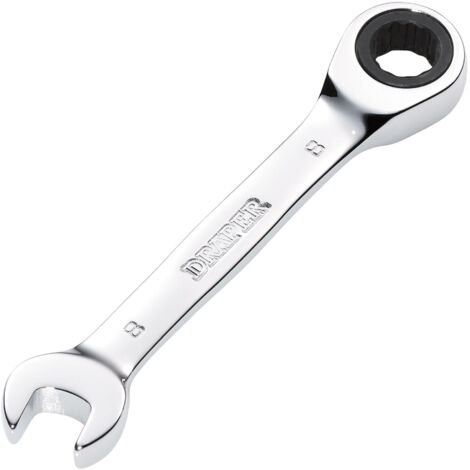 Draper 8mm Hi-Torq® Stubby Ratchet Combination Spanner (Model 27840)