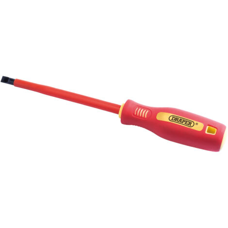 Draper 8mm x 150mm Fully Insulated Plain Slot Screwdriver. (Display Packed) (46520)