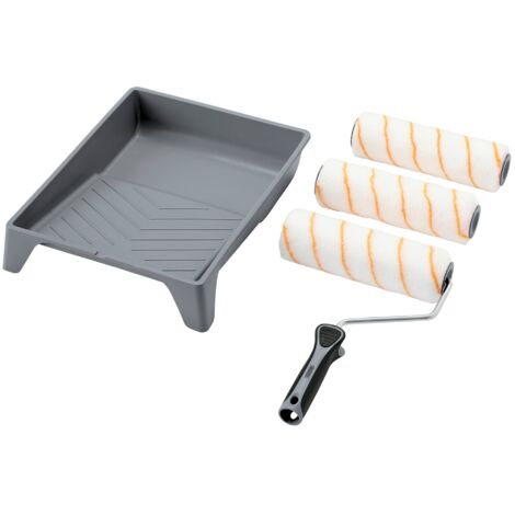 Draper 9-Inch Medium Pile Polyester Paint Roller Set with Soft Grip – 5-Piece Professional Roller Tray Kit