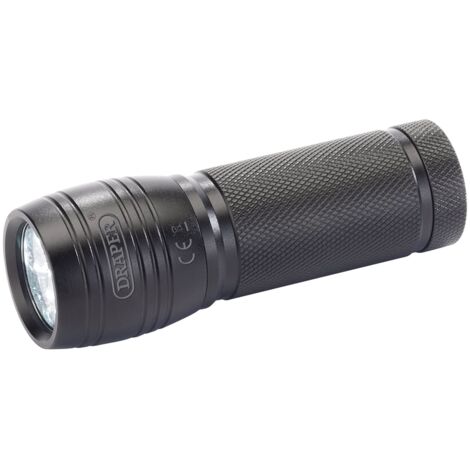 Draper 9-LED Aluminum Hand Torch with 3 AAA Batteries - Compact Portable Flashlight