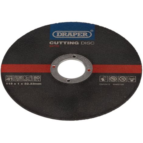 Draper 94772 Metal Cutting Discs – 115mm Diameter x 1mm Thickness x 22.23mm Arbor, Pack of 100