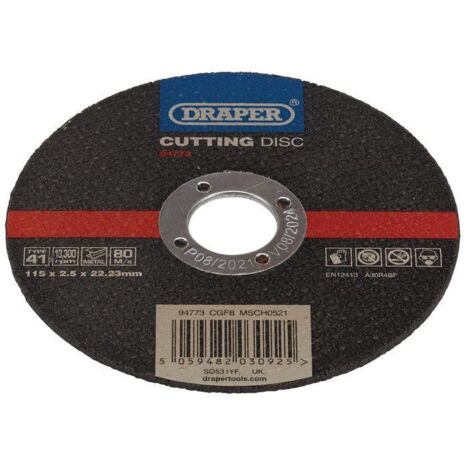 Draper 94773 Metal Cutting Disc – 115 x 2.5 x 22.23mm, Suitable for Metal Cutting Applications