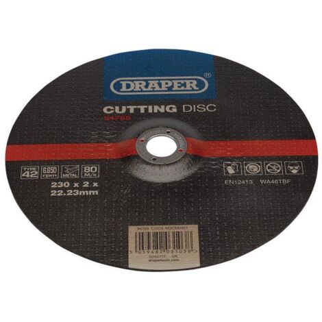 Draper 94785 DPC Metal Cutting Disc – 230 x 2 x 22.23mm, Heavy-Duty Steel and Metal Cutting Disc