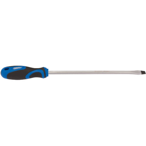 Draper 9.5 x 250mm Flat Head Slot Screwdriver with Soft Grip Handle – Durable Steel Construction and Comfortable Grip