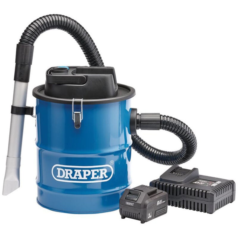 Draper 95170 D20 20V Ash Vacuum Cleaner with 1x 3.0Ah Battery and Fast Charger