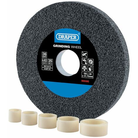 Draper 99566 - Mola da banco in ossido di alluminio, 36 G, 150 x 20 mm