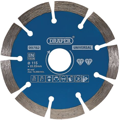 Draper 99782 Segmented Diamond Blade, 115mm - Durable Cutting Tool for Masonry and Concrete